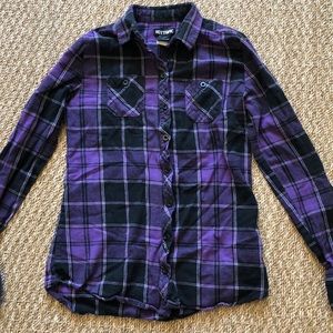 Hot topic purple plaid flannel